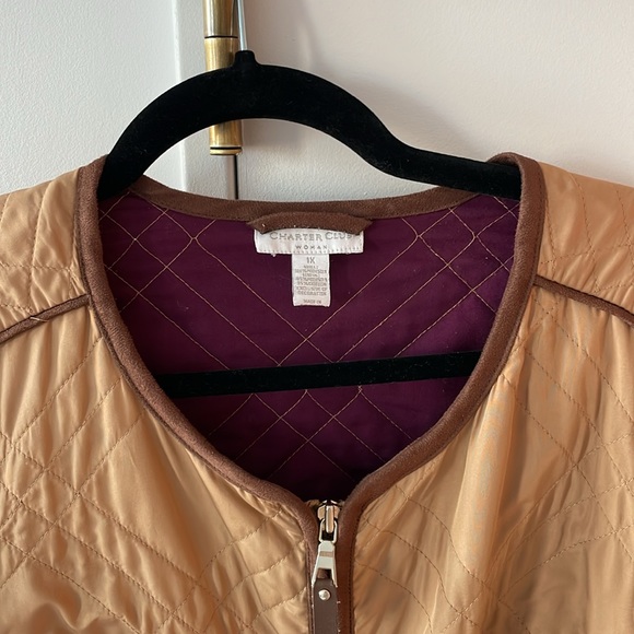 Charter Club Tan Quilted Jacket - Picture 2 of 4